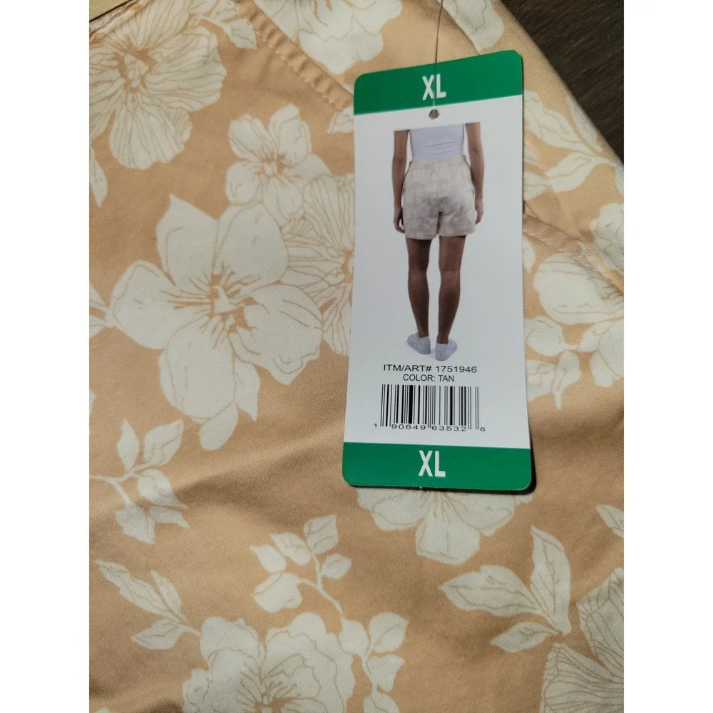 Jachs Girlfriend‎ Tan Floral Stretch Sateen Shorts XL NWT 175194 900